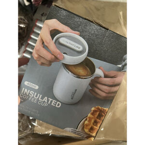 Healthy Life White Insulated Coffee Mug 16 OZ Capacity New